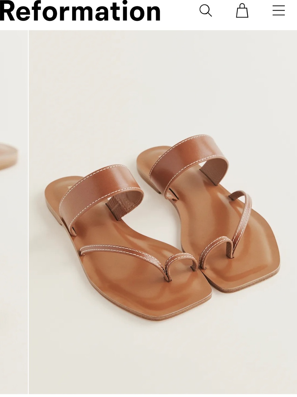 reformation sawyer flat sandal size 8 NWOT